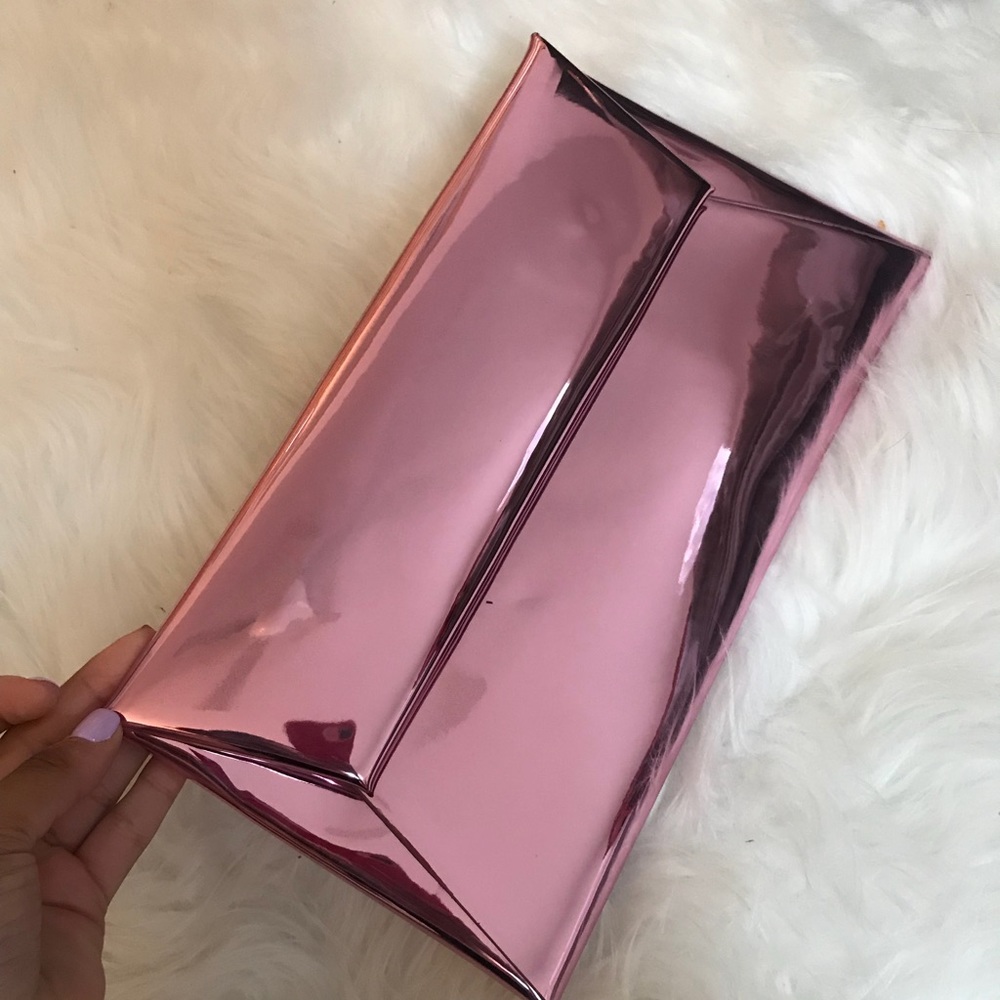 Pink metallic clutch